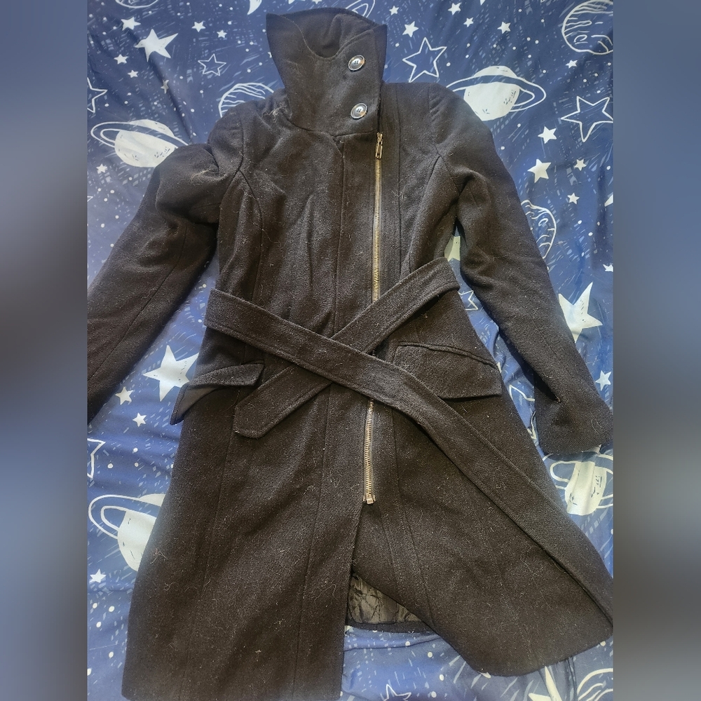 Women's Black Belted Coat